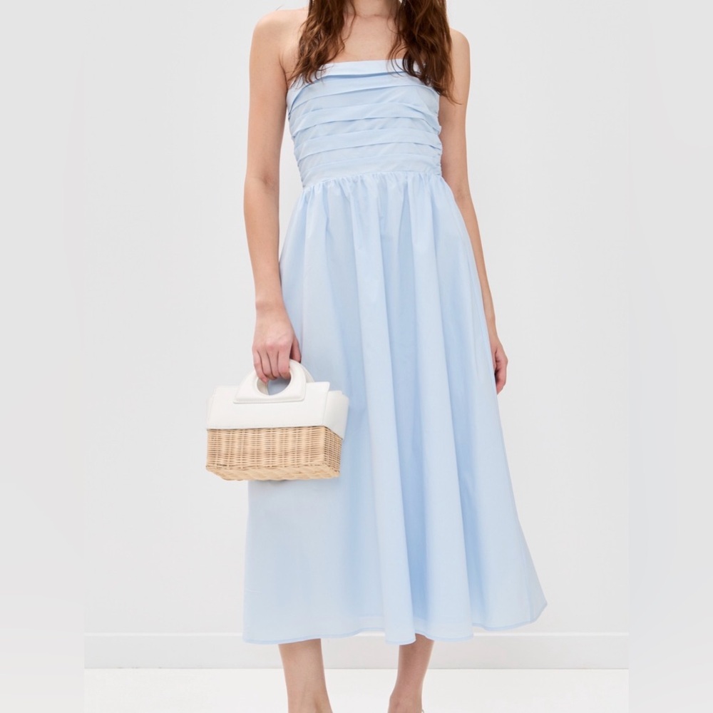 Wayf Light Blue Strapless Dress